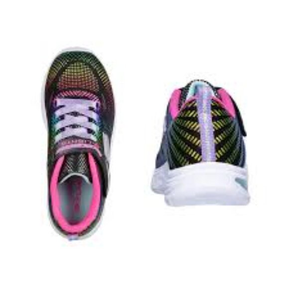 Skechers size 1.5 Kids Sneakers - Black with Pink and Multicolor Accents - Picture 4 of 6